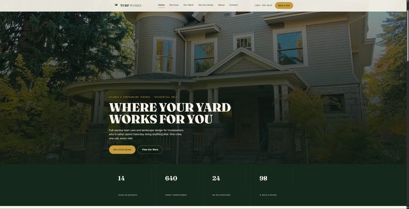 Turf Works Atlanta website